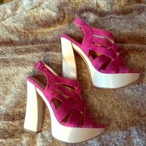Report suede platform shoes. Size 8